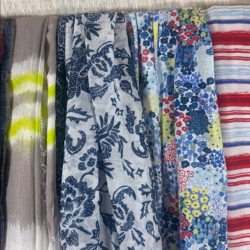 Colorful Patterned Scarves Set (6) - Picture 3 of 4